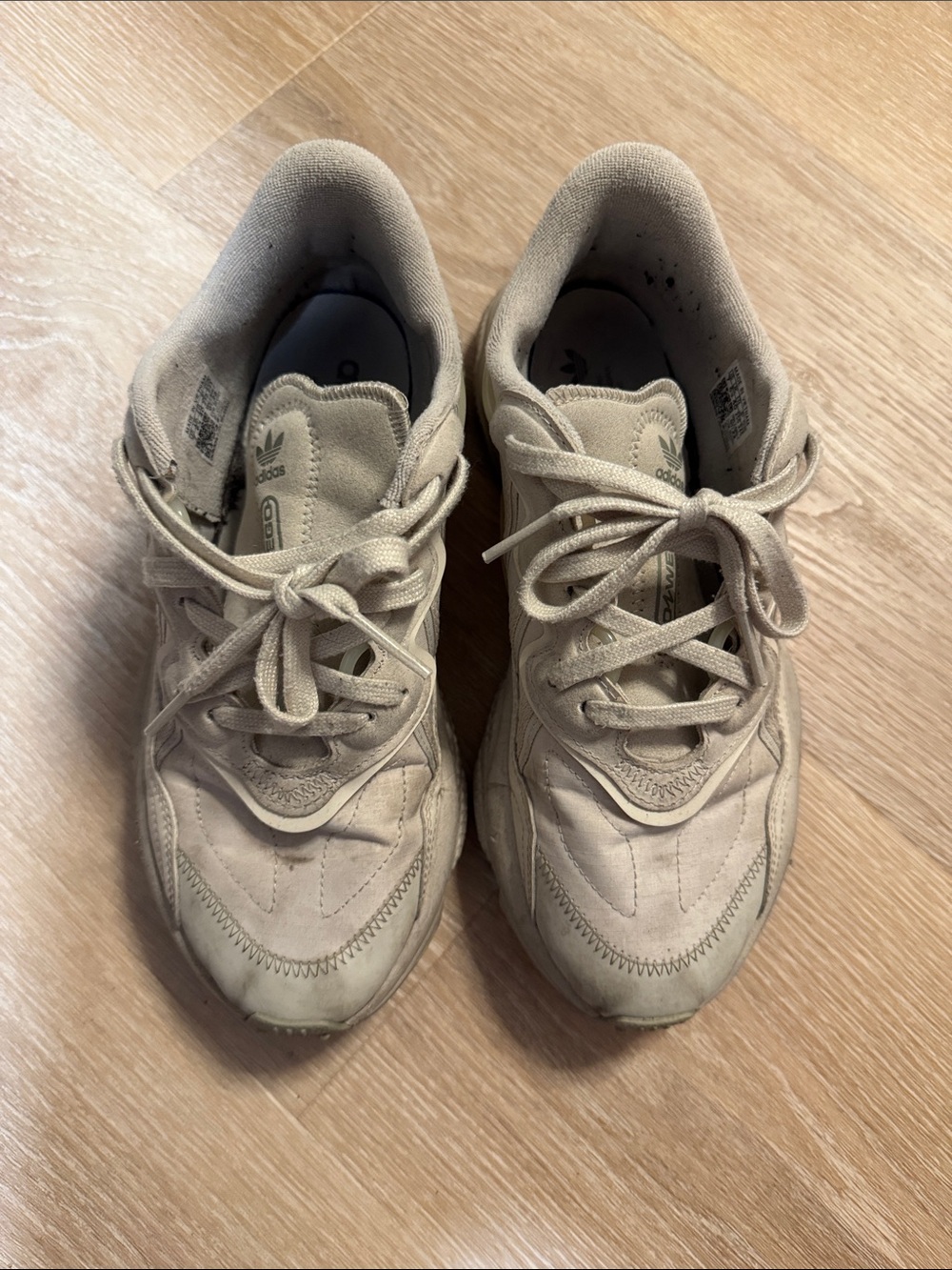 men’s adidas Oswego’s Neutral Beige Suede & Textile Sneakers // size 7